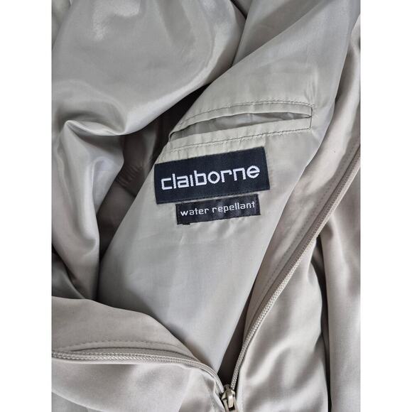 NWT Claiborne Water Repellent Tan Bomber Jacket  Polyester Satin Lined Men S - Picture 4 of 4